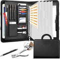 Leathario Portfolio Binder, Includes 5 Folder Index Dividers, 1 Hole Punch by Leathario