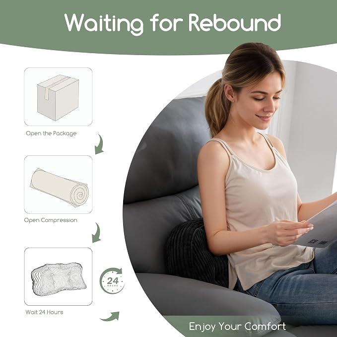 HIGOGOGO Lumbar Support Pillow for Recliner Chair/Accent Chair/Couch/Office - Image 8