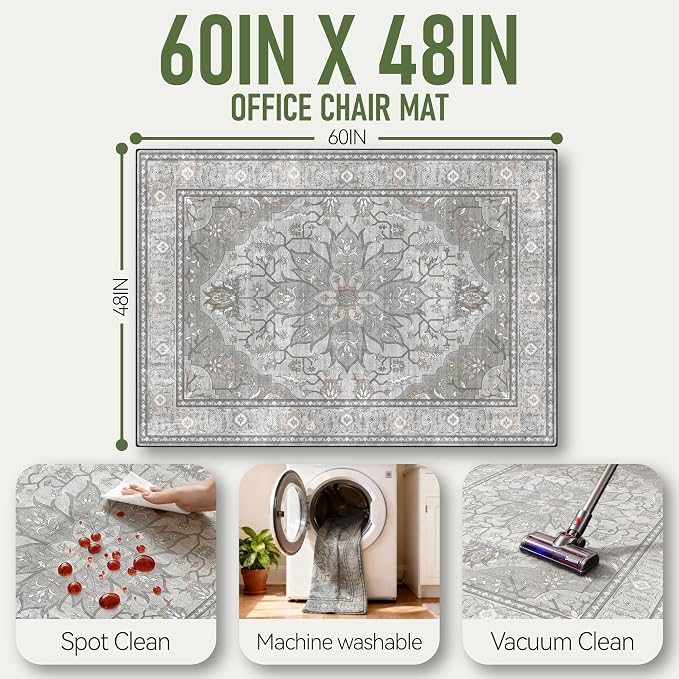 48"x60" Office Chair Mat for Hardwood, Under Desk Chair Mat for Home Office - Image 3