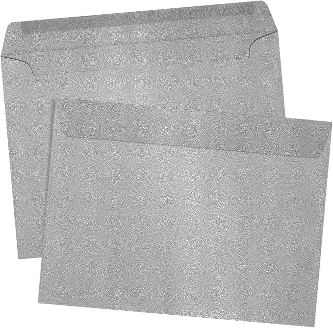 LUXPaper 9 x 12 Booklet Envelopes | Silver Metallic | 80lb. Text | 1, 000 Qty - Image 3