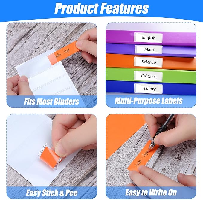 Chinco 120 Pcs Label Holders Clear Self Adhesive Pockets 1x3 Inch Binder Labels - Image 6