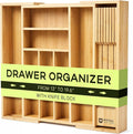 Drawer Organizer for Kitchen Organization – Expandable Bamboo Silverware Drawer by ROYALCRAFTWOOD
