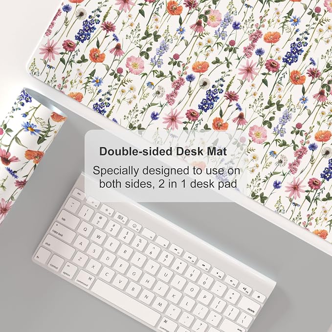 Colorful Star Large Mouse Pad, Watercolor Floral Desk Mat Office Supplies - Image 5