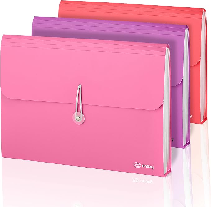 Accordion File Organizer, 13 Pocket Expanding File & Cover Folder by Enday