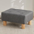 Small Foot Stool Ottoman, Linen Footstool Ottoman Foot Rest by FIMIVIBI