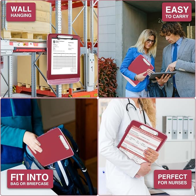 Sooez Clipboard with Storage, Clip Board 8.5 x 11 with Pen Holder, Plastic - Image 7