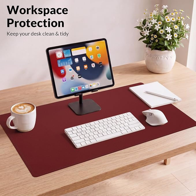 AFIING Cork Desk Mat, 35.4" x 17", Desk pad Protector | Dual-Sided Cork & PU - Image 9