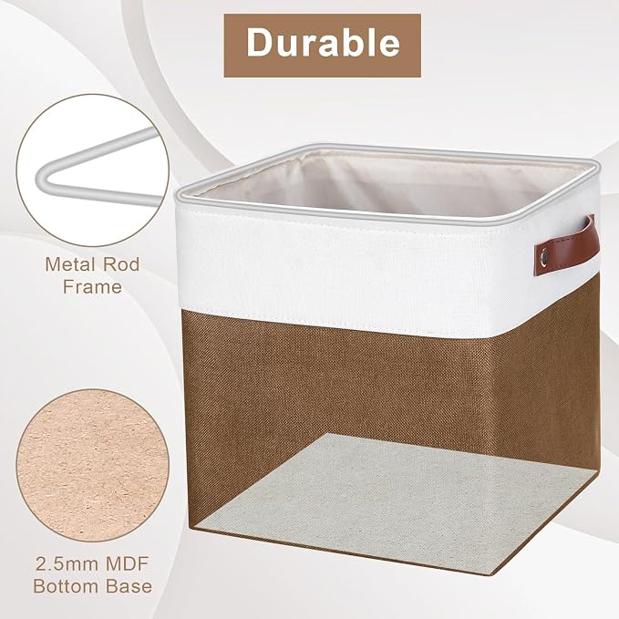 Bagnizer Collapsible Fabric Storage Cubes 11x11 Cube Storage Bins, 4 Pack - Image 5