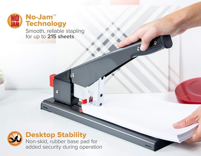 Bostitch Office Heavy Duty Stapler, 215 Sheet Capacity, Easy Reload - Image 2