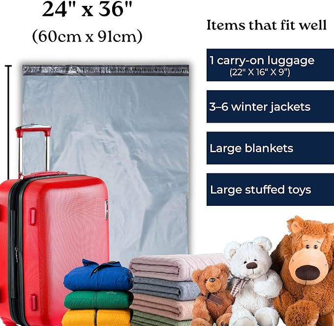 Large Shipping Bags | 24 x 36| Jumbo Poly Mailers - Image 2