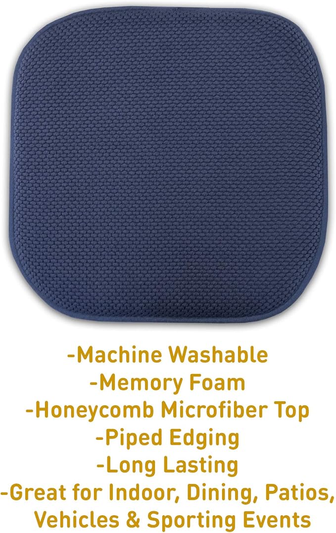 Sweet Home Collection Cushion Memory Foam Chair Pads Honeycomb Nonslip Back - Image 3