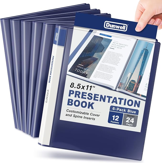 Dunwell Presentation Binder 12-Pocket, Displays 24 Pages, 8.5x11 Portfolio by Dunwell