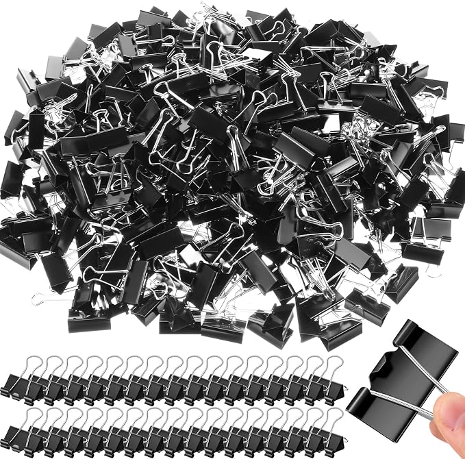 Jetec 100 Pcs Binder Clips Medium Paper Clamps Metal Paper Clips by Jetec