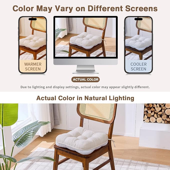 BETU Chair Cushions for Dining Chairs Set of 6, 3.5" Thick Kitchen Table Chair - Image 6