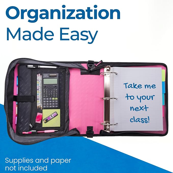 Case-it Mighty Zip Tab Zipper Binder, Expanding File Folder and Shoulder Strap - Image 6