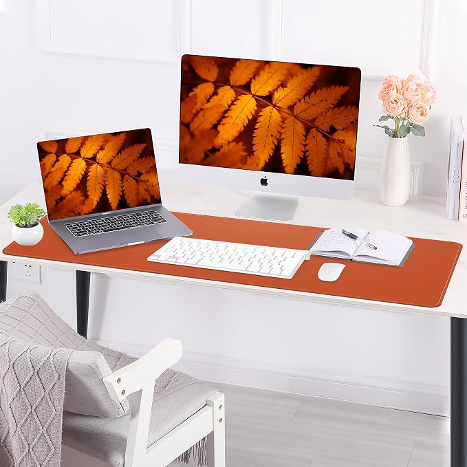 AFIING Cork Desk Mat 47" x 23.6", Dual-Sided Natural Cork & PU Leather Desk Pad - Image 5