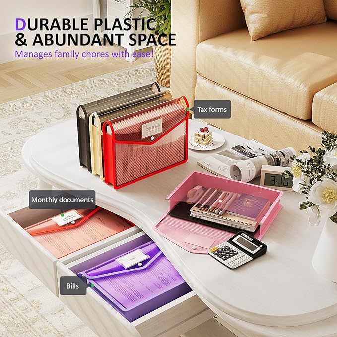 ThinkTex Plastic Expanding File Folder, Transparent Envelopes - Image 3