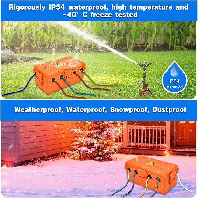 Hrensaw Medium Outdoor Electrical Box, Weatherproof Connection Box w/6 Cable - Image 5