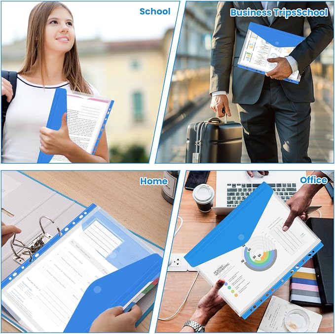24 Pack Binder Folders with Pockets 11 Holes Expandable Dividers - Image 7