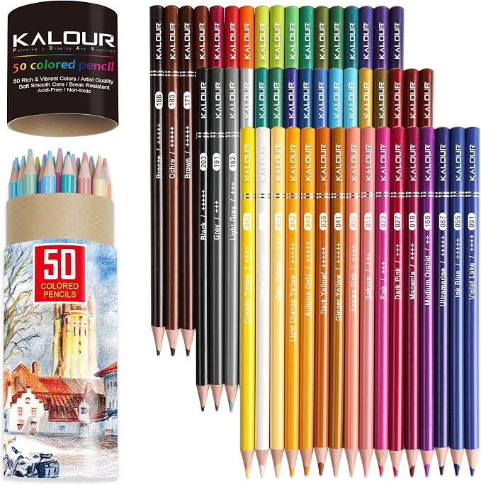 KALOUR Premium Colored Pencils, Artists Soft Core by KALOUR
