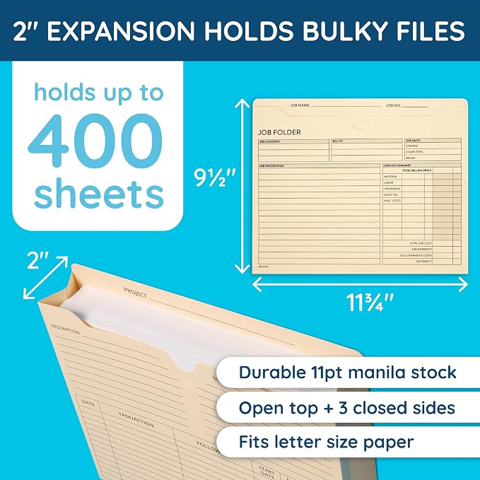 Blue Summit Supplies 50 Project File Folders, Reinforced Straight Cut Tab - Image 3