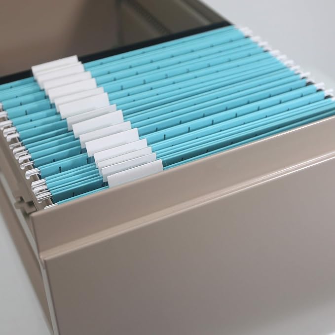 Smead Standard Hanging File Folders, Aqua Blue, 1/5-Cut Adjustable Tabs - Image 6