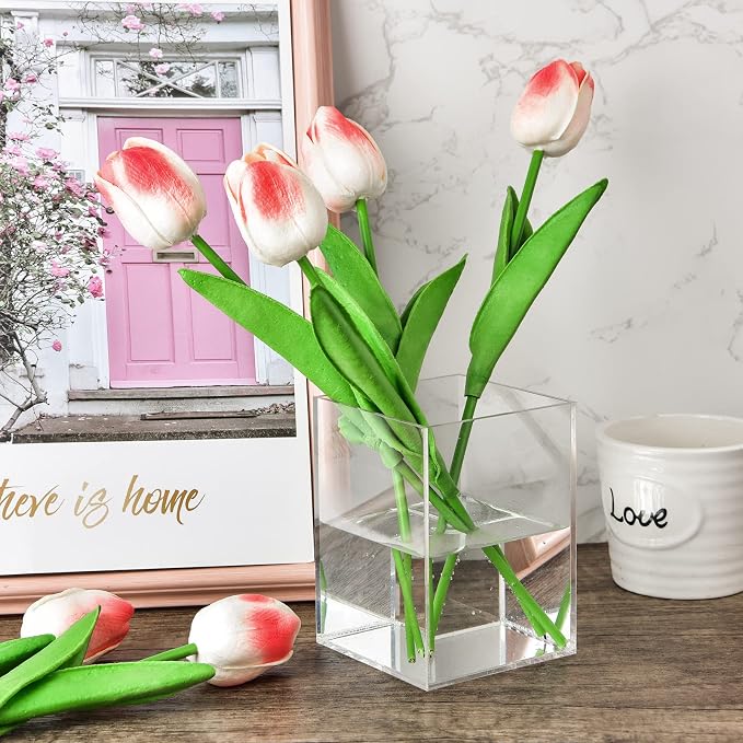 Mototo 4 Pieces Clear Acrylic Pen Holder Acrylic Pencil Cup Makeup Bush Holder - Image 6