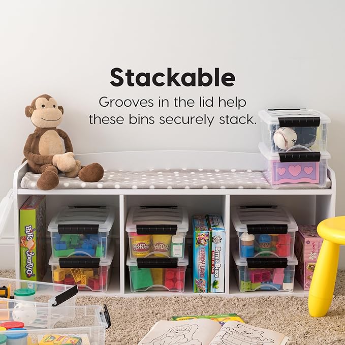 IRIS USA 6 Qt Stackable Plastic Storage Bins - Image 2