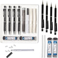 MozArt Mechanical Pencil 0.7mm Set 2x30 HB Lead & Eraser Pen Refills | Metal by MozArtSupplies