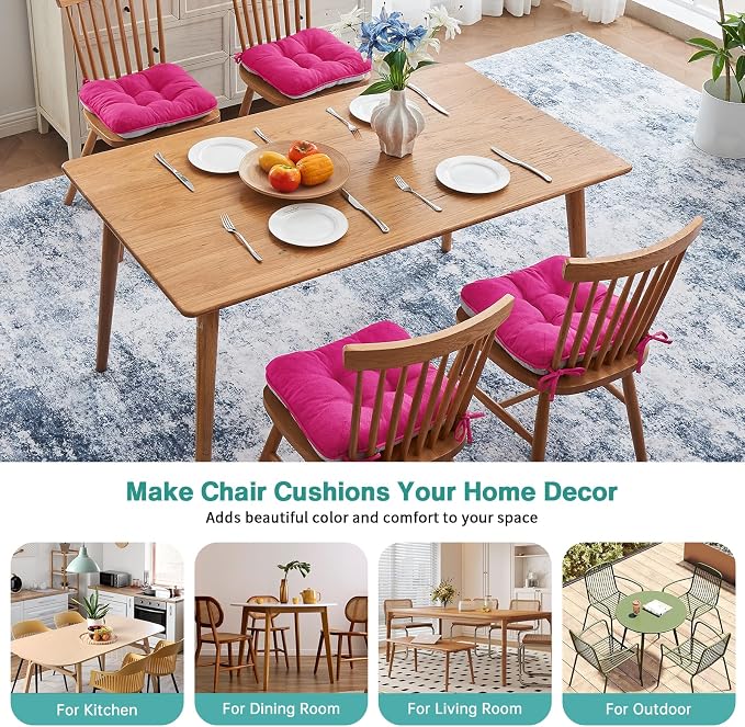 BETU Chair Cushions for Dining Chairs Set of 4, 3.5" Thick Kitchen Table Chair - Image 5