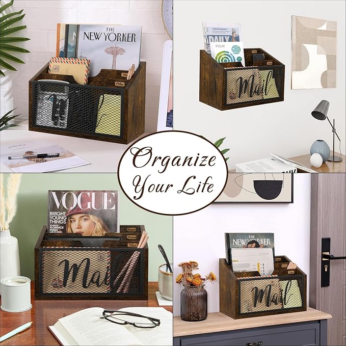 YINMIT Mail Organizer Countertop, Mail Holder, Mail Sorter - Image 6