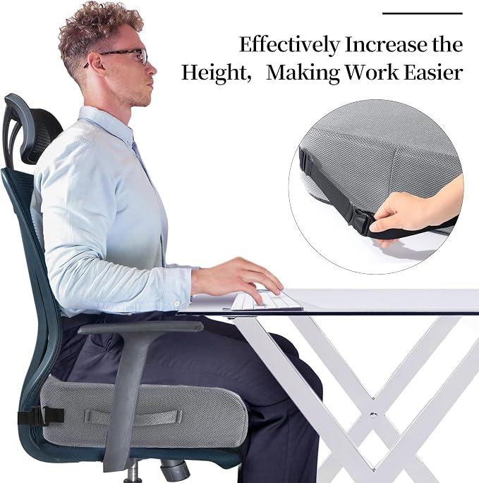 MABOZOO Extra Thick Chair Cushions, Office Chair Booster Seat Cushion to Raise - Image 2