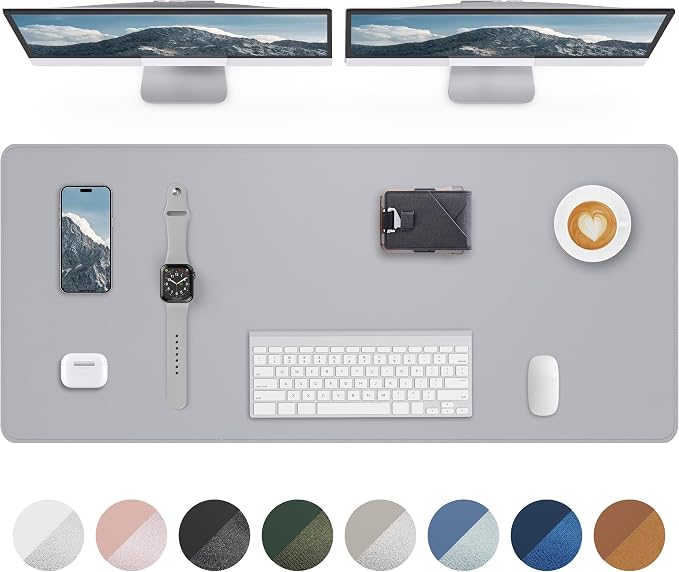 AFIING Leather Desk Pad Protector- 48" x 17" Office Desk Mat, Non-Slip PU by AFIING