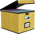 File Organizer Box with Lid, Collapsible File Folder Organizer by Huolewa