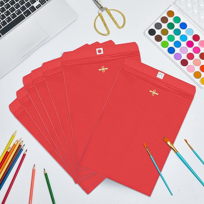 Geyee 100 Pcs Clasp Manilla Envelopes 10 x 13 Inch Gummed Colored Envelopes - Image 6