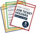 Essex Wares - 5 Pack, Job Ticket Holders, Reusable & Easy Erase Plastic Invoice by EssexWares