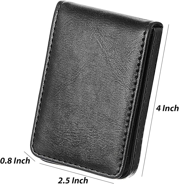 Outus 2 Pieces Business Card Holder, PU Leather Business Card Case Pocket Wallet - Image 2
