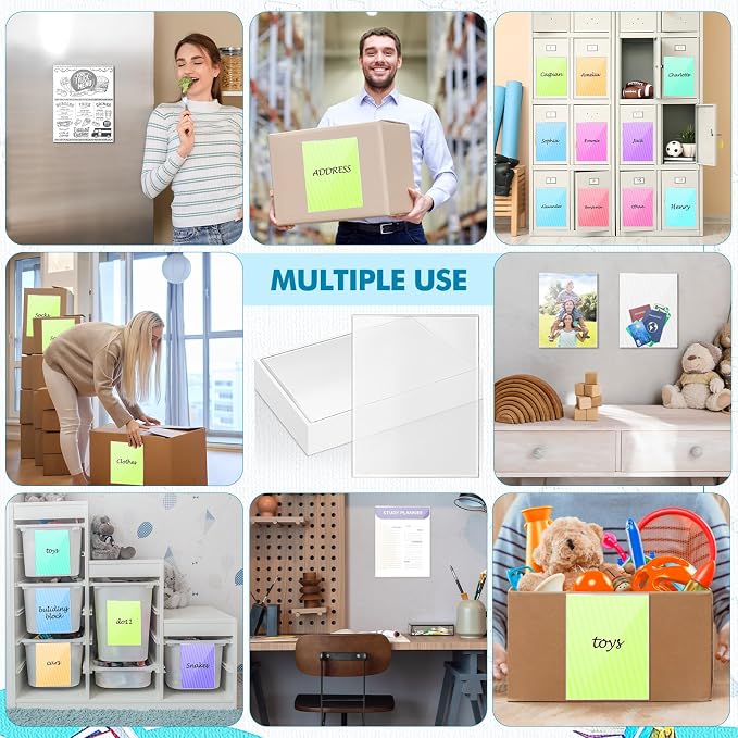 Outus 120 Pcs Self Adhesive Shop Ticket Holders Clear Plastic Sleeves Adhesive - Image 7