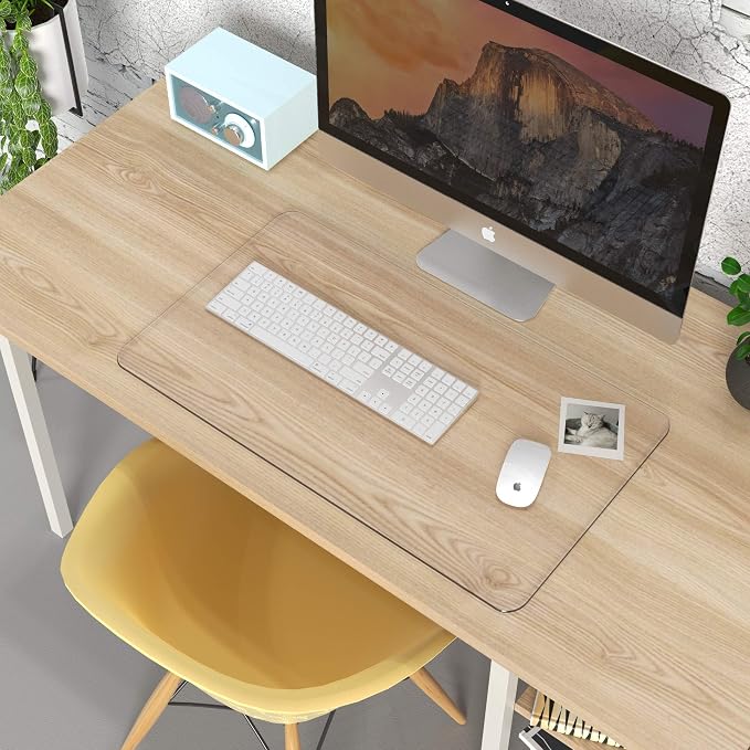Oterri Clear Writing Desk Pad, 23.6’’x13.7” Heat Resistant Waterproof PVC Round - Image 6