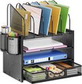 Marbrasse Desk organizer with Drawer, 4-Tier Wooden File Organizer with 5 by Marbrasse