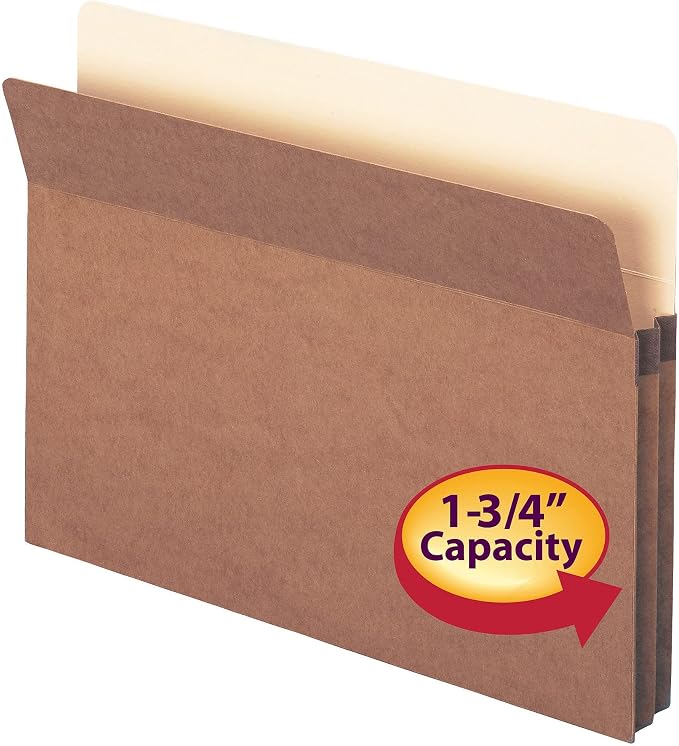Smead File Pocket, Straight-Cut Tab, 1-3/4" Expansion, Letter Size, 25 per Box - Image 3