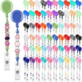 Sayglossy 100 Pcs Beadable Badge Reel Retractable Clips Holder by Sayglossy