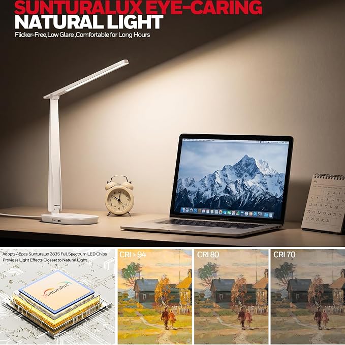 Honeywell LED Desk Lamp for Home Office, Eye-Caring Dimmable Reading Light - Image 4
