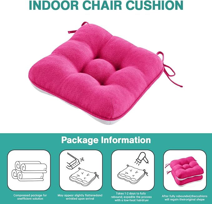 BETU Chair Cushions for Dining Chairs Set of 6, 3.5" Thick Kitchen Table Chair - Image 9