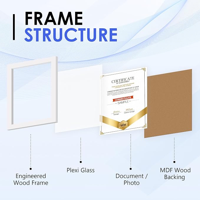 FIXSMITH 8.5x11 Diploma Frame, 2 Pack Certificate Frame - Image 3