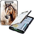 Clipboard with Storage, High Capacity Horse Storage Clipboard 9.5x14 with Pen by Qindaiwen