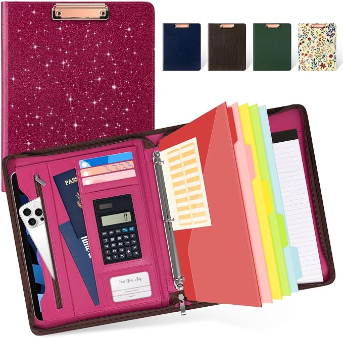 Ospelelf Zipper Clipboard with Storage, Leather Padfolio Portfolio Folder by OspelelfOfficeSupplies