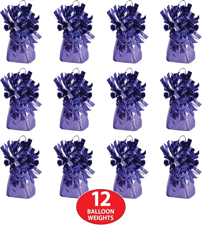 Beistle Metallic Wrapped Balloon Weight – 12 Pack, Lavender Purple Balloon - Image 4