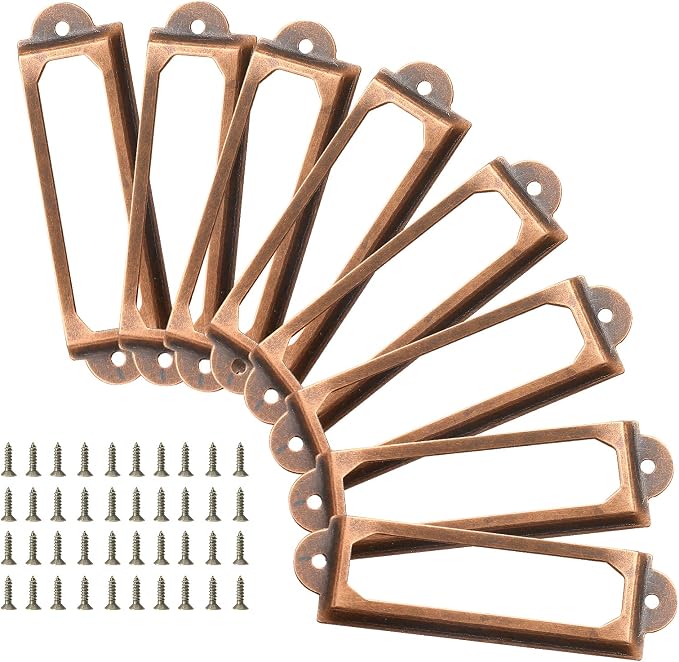 Piutouyar 40Pcs Antique Label Holder 60mm x 17mm Metal Name Card Frame by Piutouyar