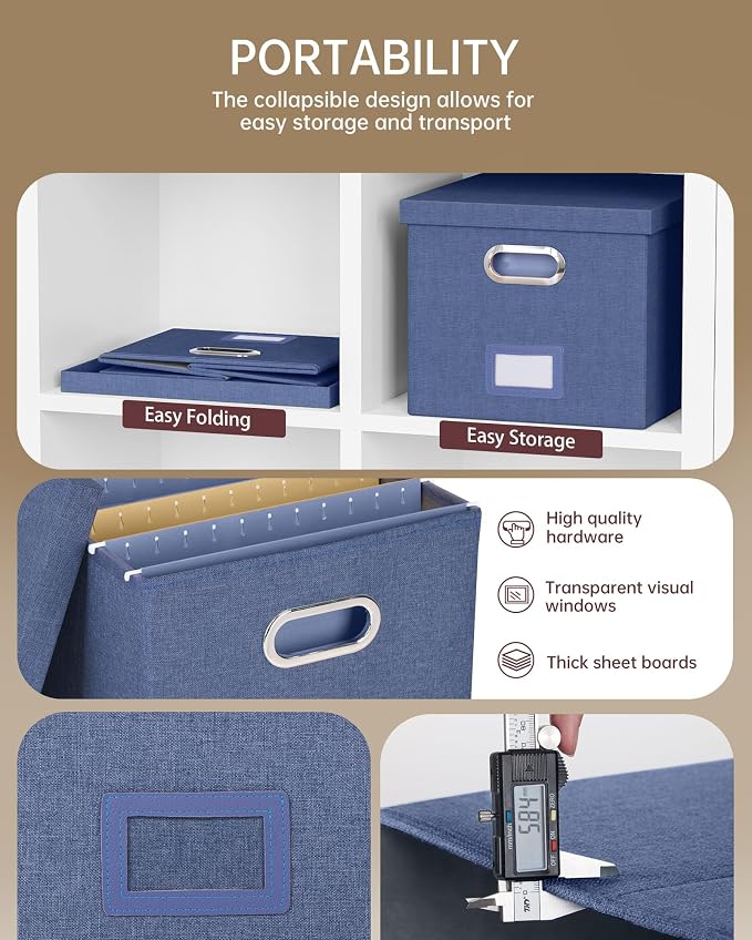 Oterri 2 Pack File Storage Organizer, Document Organizer, Portable File Box - Image 2